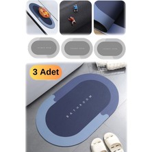 Munico 3 Adet Süper Su Emici Kauçuk Banyo Paspası Kaydırmaz Su Hızlı Süper Emici Modern Duş Küvet Paspas