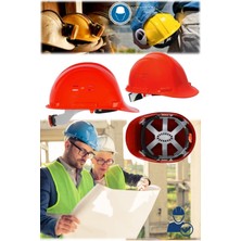 Munico Profesyonel Kırmızı Inşaat Şantiye Maden Bareti Sertifikalı Konforlu Ayarlanabilir Işçi Güvenliği