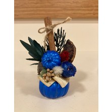 Plus Home Dekoratif Arajmanlı Mini Kabak Renk Mavi Çapı 4 cm Yükseklik 12 cm