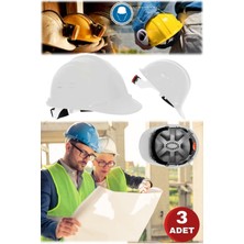 Munico Beyaz 3 Adet Baret Şantiye Ayarlı Inşaat Şık Kalite Mühendis-Yönetici Bareti Profesyonel Iş Güvenlik