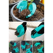 Munico 1 Çift Toprak Kazma Ekme Çapalama Için Korumalı Bahçe Bahçivan Eldiveni Fidan Ekimi Toprak Seti Kazı