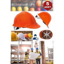 Munico Turuncu 5 Adet Ustabaşı Şık Kalite Kontrol Ekibi Bareti Profesyonel Iş Güvenlik Baret Konforlu