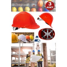 Munico Kırmızı 3 Adet Savunma ve Yangın Kalite Kontrol Ekibi Bareti Profesyonel Iş Güvenlik Baret Konforlu