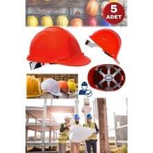 Munico Kırmızı 5 Adet Savunma ve Yangın Kalite Kontrol Ekibi Bareti Profesyonel Iş Güvenlik Baret Konforlu