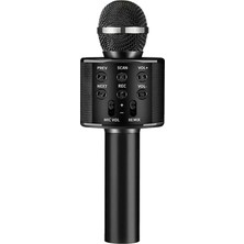 Munico Bluetooth Işıklı Taklit Mikrafon Kareoke Kablosuz Çocuklar Için Eğlenceli Siyah Hoparlör & Mikraf #2