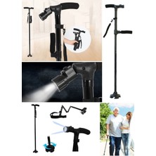 Munico Çift Saplı Işıklı Boyu Ayarlanabilir Baston Teleskopik Değnekli Katlanabilir Dağçı ve Yaşlılar Için