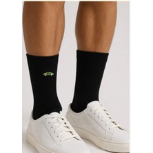 KATIA & BONY Erkek Araba Nakışlı Soket Çorap Siyah