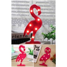 Munico Gece Lambası Flamingo Ledli Pilli Dekoratif Masa Duvar ve Gece Aydınlatma Lambası Asılabilir Raflık
