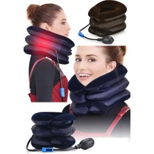 Munico Pratik Ortopedik Boyun Yastığı 3 Katlı Şişme Boyunluk Oturma Bozukluğu Portatif