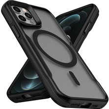Ceponya iPhone 12 Pro Max Kılıf Magsafe Şarj Özellikli Renkli Kenar Airbag Şeritli Lüx Kapak