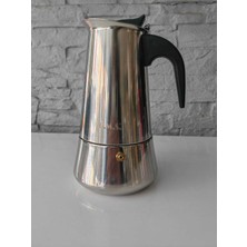 UltraMint Şık Çelik Moka Pot 6 Bardak, 20X11X11 Cm, Paslanmaz, Dayanıklı Tasarım