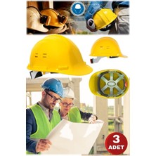 Munico Sarı 3 Adet Şantiye Ayarlı Inşaat Şık Kalite Kontrol Ekibi Bareti Profesyonel Iş Güvenlik Baret Sert