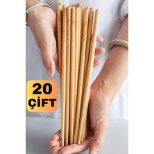 Munico 20 Çift Chopsticks Ahşap Bamboo Çinlilere Özel Çatak Set Ultra Kaliteli Set