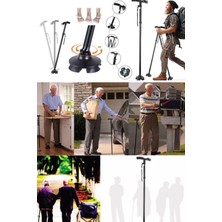 Munico 4 Bölümlü Katlanabilir Işıklı Baston Yaşlılar Için Yürüyüş Destekli Alüminyum Alaşımlı