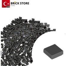LEGO Yedek Parçalar, 100 Adet 1x1 Tile Düz Fayans Parçası, Koyu Gri ( Dark Bluish Gray), 3070