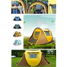 Munico Akıllı Otomatik Açılan Kamp Çadırı 4-5 Kişilik Keyifli Profesyonel Çadır Pencereli Fermuarlı Kapılı