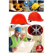 Munico 3 Adet Kırmızı Iş Güvenliği Bareti Endüstriyel Sanayi Güvenlik Ce Sertifikalı Havalandırmalı Sağlam