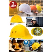 Munico 3 Adet Konforlu Profesyonel Sarı Inşaat Şantiye Tadilat Bareti Sertifikalı Konforlu Ayarlanabilir