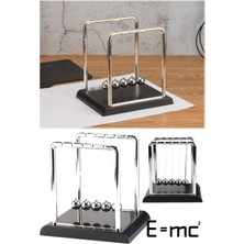Munico Gümüş Ev Ofis Sarkaç Topu Fizik Sarkaç Çelik Denge Dekorasyonu Orta Boy Newton Masa Masa Süsü Metal