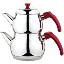 UltraMint Kırmızı Çelik Orta Boy Çaydanlık, Şık ve Dayanıklı Tasarım