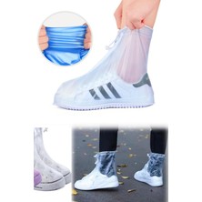 Munico 38-40 Numara Ayakkabılar Için Su Geçirmez Ayak Kaydırmaz Ayakkabı Kılıfı Yağmurluk Bağcıklı Kılıf