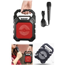 Munico Bluetooth Büyük Dev Boy Karaoke Speaker Hoparlör Mikrafon Seti Tutacaklı Ev Tatıl Yazlık Beach Eğlen