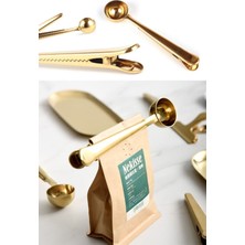 Munico Gold Paslanmaz Çelik Kahve Kaşık Cafe Dekoratif Mühür Klips Mutfak Ekipmanı Barista Kahve Ölçekleme