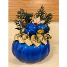 Plus Home Dekoratif Arajmanlı Kabak Renk Mavi Çap 12 cm Yükseklik 20 cm