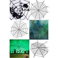 Munico Spiderman Hallowen Aksesuarı Parti Tüylü Örümcek Ağı Cadılar Bayramı Partisi Perili Ev Dekorasyonu