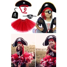Munico Tiyatro Için Korsan Şapkası Eteği Kancası ve Göz Maskesi Kostüm Seti Kostüm Kız Çocuklar Için Uyumlu