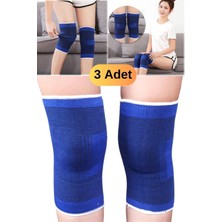 Munico 3 Çift Mavi Sporcu Dizlik Seti 2'li Dirsek Diz Koruyucu Bant Sporcu Bandaj Koruyucu Korse Set Tayt