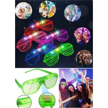 Munico 12'li Yanıp Sönen Parlayan Deklanşör Gözlükler Etkinlik Partisi Cadılar Bayramı Malzeme 3 Mod LED