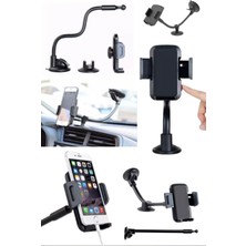 Munico Tüm Telefonlara Uyumlu Araba Cep Telefonu Tutucu Montaj Emme Kupası Araba Ön Cam Uzun Kol Braketi