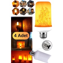 Munico Ampul Lamba Masa Tavan Lüx Aydınlatma 4 Adet Villa Ofis Restoran Şık Gösteren Şömine Görünümlü Alev