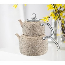 UltraMint Şık ve Dayanıklı Büyük Boy Granit Çaydanlık Seti, Aile Kullanımı Için Ideal