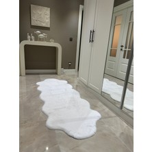 Doğuş Peluş Halı Ultra Soft Beyaz Yumuşak Dokulu Peluş Halı Çift Kafa Post