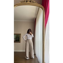 Hande Batmaz Butik Taş Rengi Palazzo Pantolon