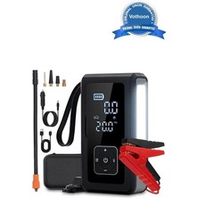 Multi Function Jump Ter Şarjlı Lastik Şişirme Pompası Akü Takviye Acil Durum LED Işık