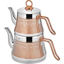 UltraMint Bakır Dekorlu Küçük Boy Çaydanlık, Şık ve Dayanıklı Tasarım