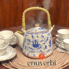 UltraMint Büyük 750ML Porselen Demlik Süzgeçli, Şık ve Kullanışlı Çay Demleme Seti