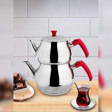 UltraMint Çelik Orta Boy Süzgeçli Çaydanlık Takımı, Kaliteli ve Şık Tasarım