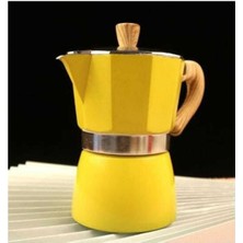 UltraMint Şık ve Kullanışlı 3 Cup Sarı Moka Pot, Kahve Keyfini Artırır