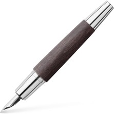 Graf Von Faber-Castell Faber-Castell E-Motion Krom/ahşap Dolmakalem, Siyah (M)