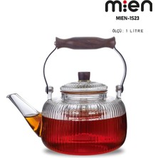 UltraMint 1 Litre Borosilikat Cam Demlik, Sağlıklı ve Şık Çay Demleme Aracı