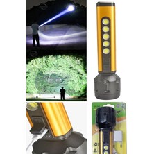 Munico Ultra Parlaklık Ayarlı Yanlardanda LED Veren Full Etraf Aydınlatıcı Hafif Taşınabilir Gold El Feneri
