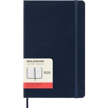 Moleskine Günlük Planlayıcı, 12 Aylık Günlük Planlayıcı 2025, Sabit Kapak ve Elastik Kilit, Safir Ma