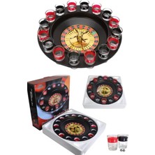 Munico Eğlenceli Rulet Içme Oyunları 2-8 Kişi Oynanabilir 16 Bardaklı Rulet Shot Karışım Oyunu Casino Setli