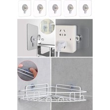 Munico 5'li Duvar Kancaları Güçlü Yapışkan Çiviler Duvar Posteri Dikişsiz Su Geçirmez Dayanıklı Şeffaf Askı