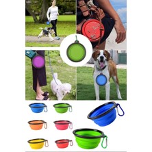 Munico Katlanabilir Seyahat Silikon Köpek Kase Gıda Besleme Suyu Portatif Evcil Hayvan Su Mama Kabı Kıskaç