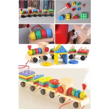 Munico Bulmaca Çocuklar Istifleme ile Tren Şekil Blokları Istifleme Sıralayıcı ve Oyuncak  Için Ideal Seçim